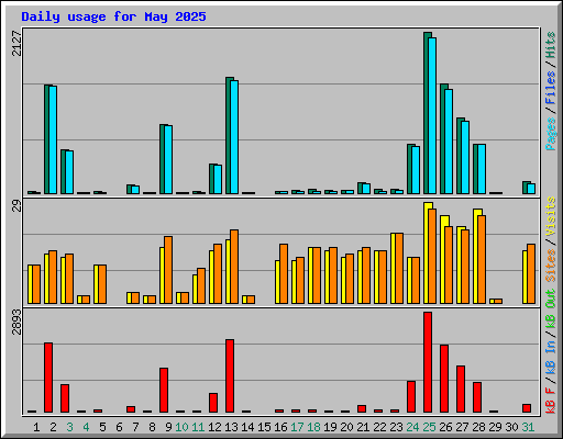 Daily usage for May 2025
