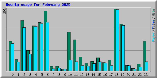 Hourly usage for February 2025