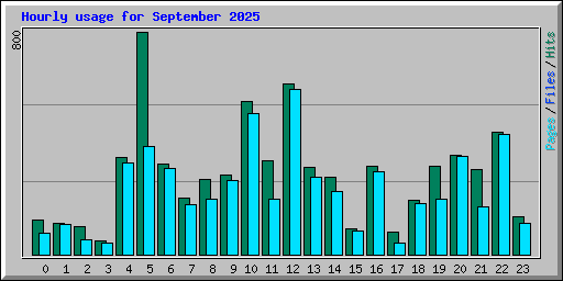 Hourly usage for September 2025